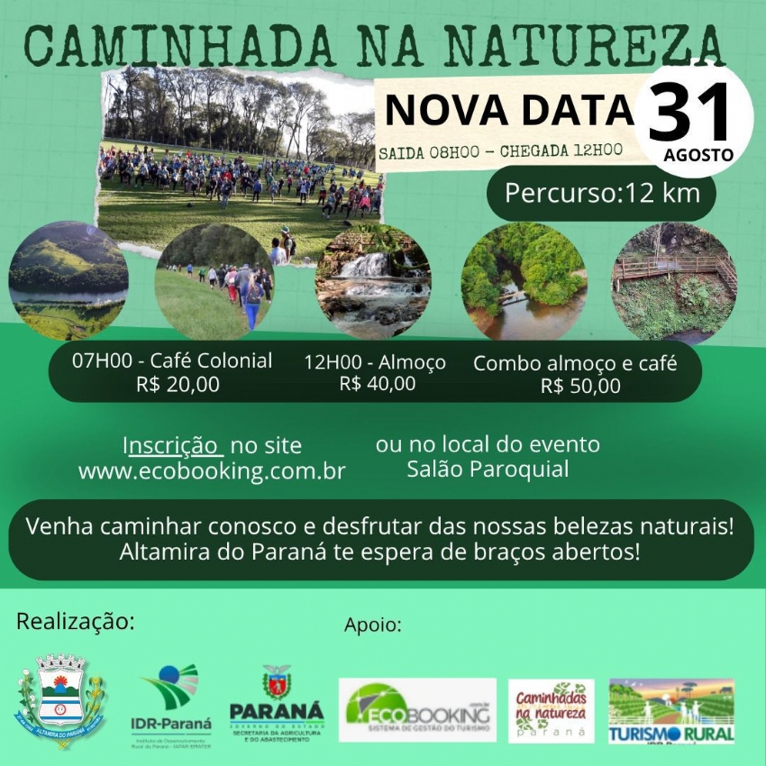 Altamira do Paraná realiza Caminhada na Natureza no dia 31 de agosto