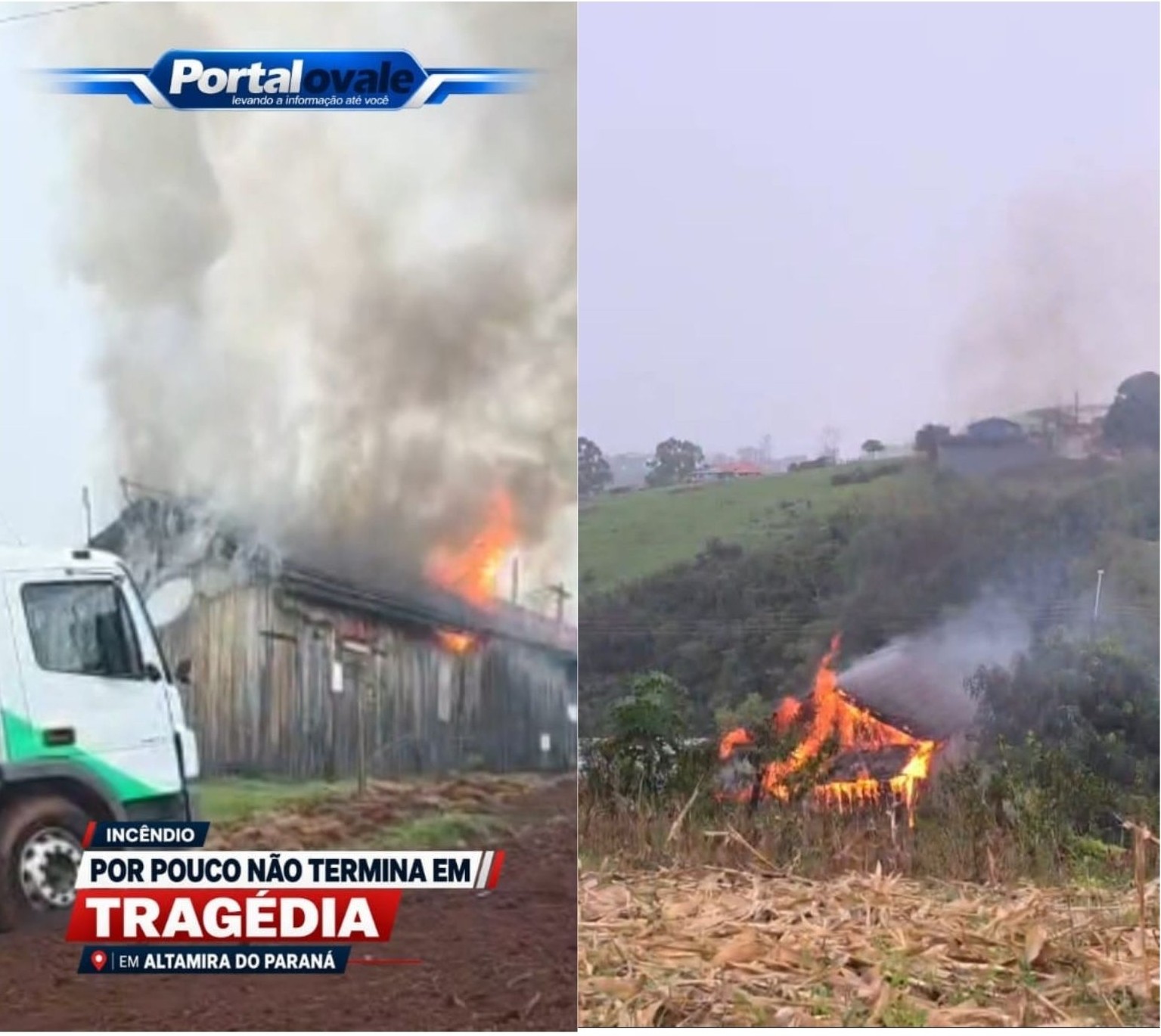 Incêndio destrói residência em Altamira do Paraná; Idoso é resgatado por vizinhos