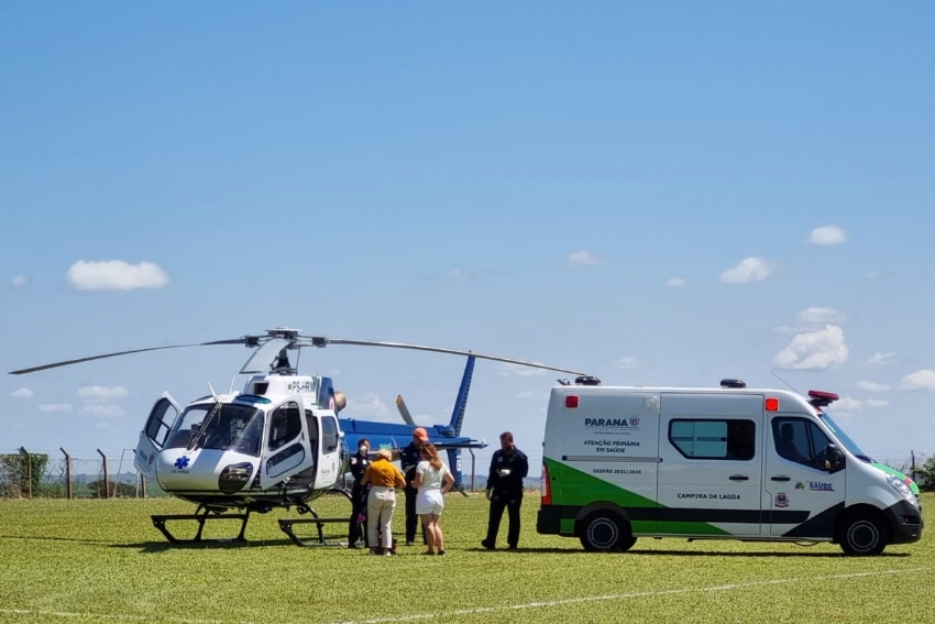 Atendimento aeromédico do SAMU realiza transferência de idosa infartada em Campina da Lagoa