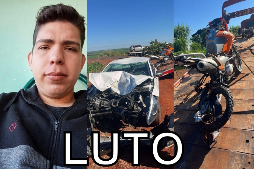 Jovem de Campina da Lagoa morre em grave acidente entre carro e moto na BR-369, em Ubiratã.