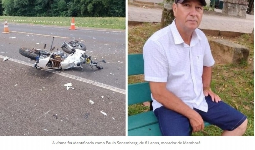 Tragédia na BR-369: motociclista de Mamborê morre após colisão violenta com caminhonete e motorhome.