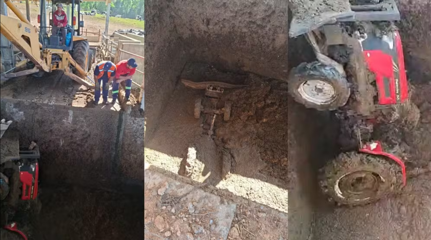 Tratorista de 24 anos morre após cair em fossa durante trabalho em fazenda no Paraná.