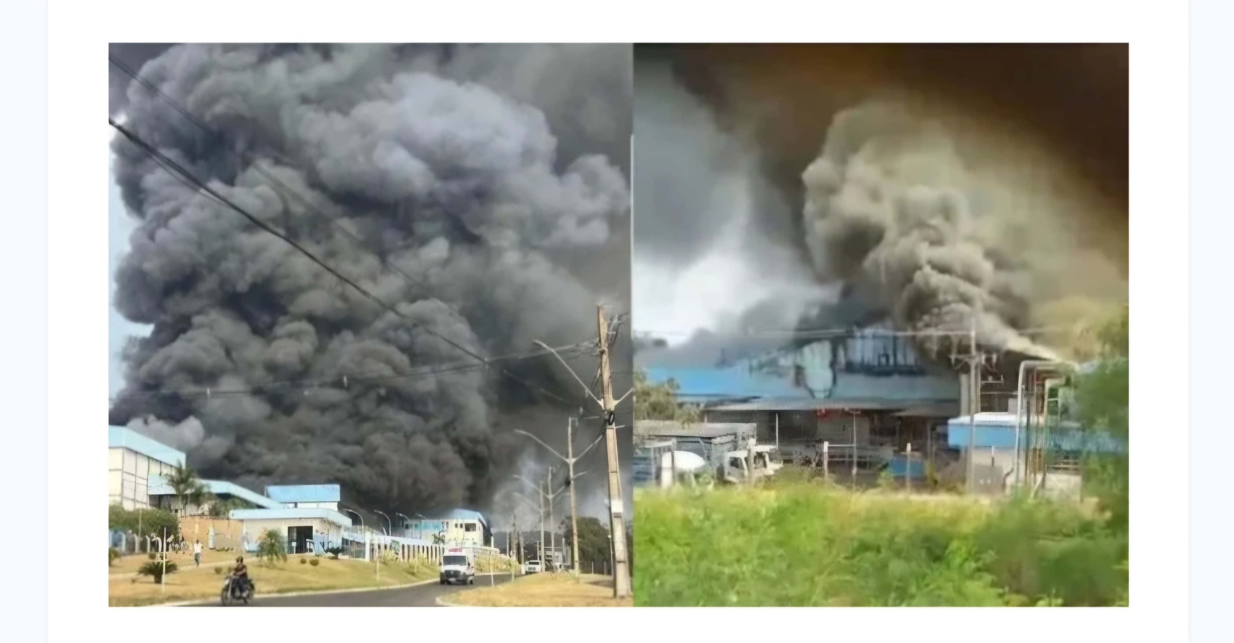 Incêndio de grandes proporções atinge frigorífico no Norte do Paraná.
