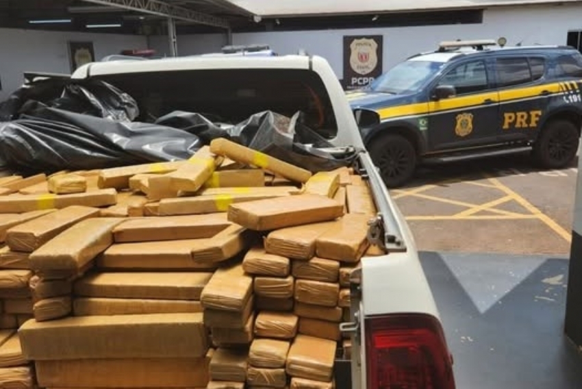 PRF apreende mais de 1 tonelada de maconha na BR-487 em Campo Mourão.
